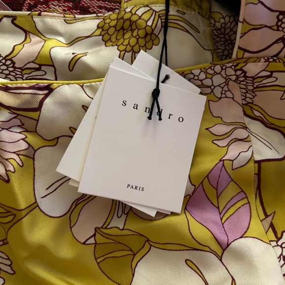 Sandro Silk Lilac Multi, Silk Printed Top, Size XS - Picture 4 of 6